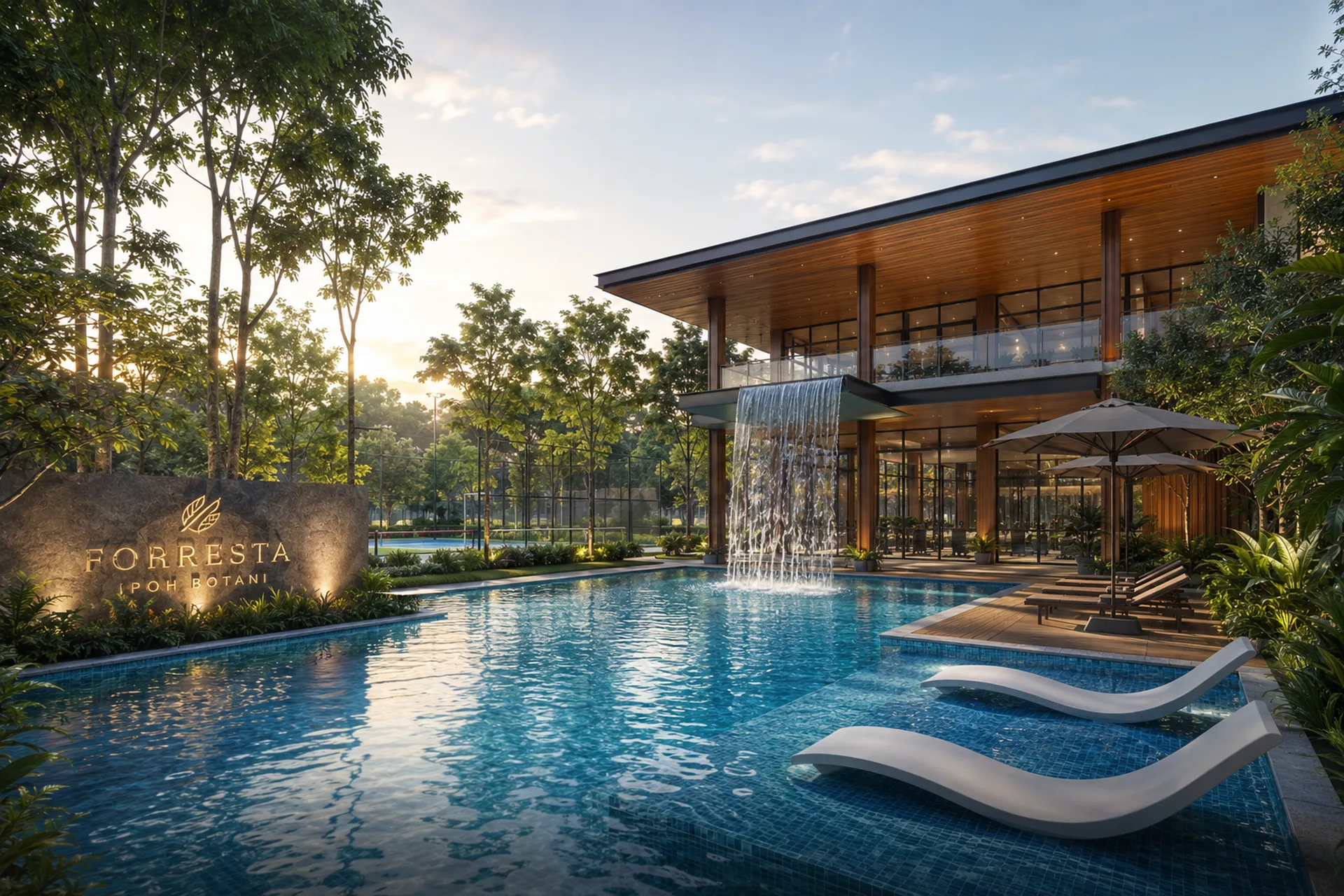 Grand clubhouse and swimming pool